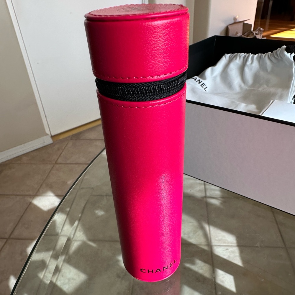 Chanel small leather brush holder NEW